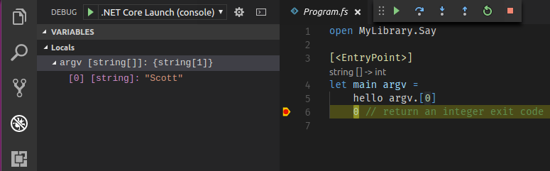 Run with VSCode result